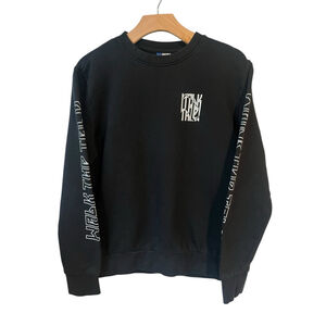 H&M Divided Black Walk The Talk Graphic Crewneck Sweatshirt M